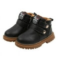thumbnail image 3 of Fjofpr Shoes for Girls Toddler Shoes for Boys Toddler Girl Shoes Black Boots Children&nbsp;Infant Baby Girls Boys Solid Tie Winter Warm Short Boots Casual Shoes, 3 of 8
