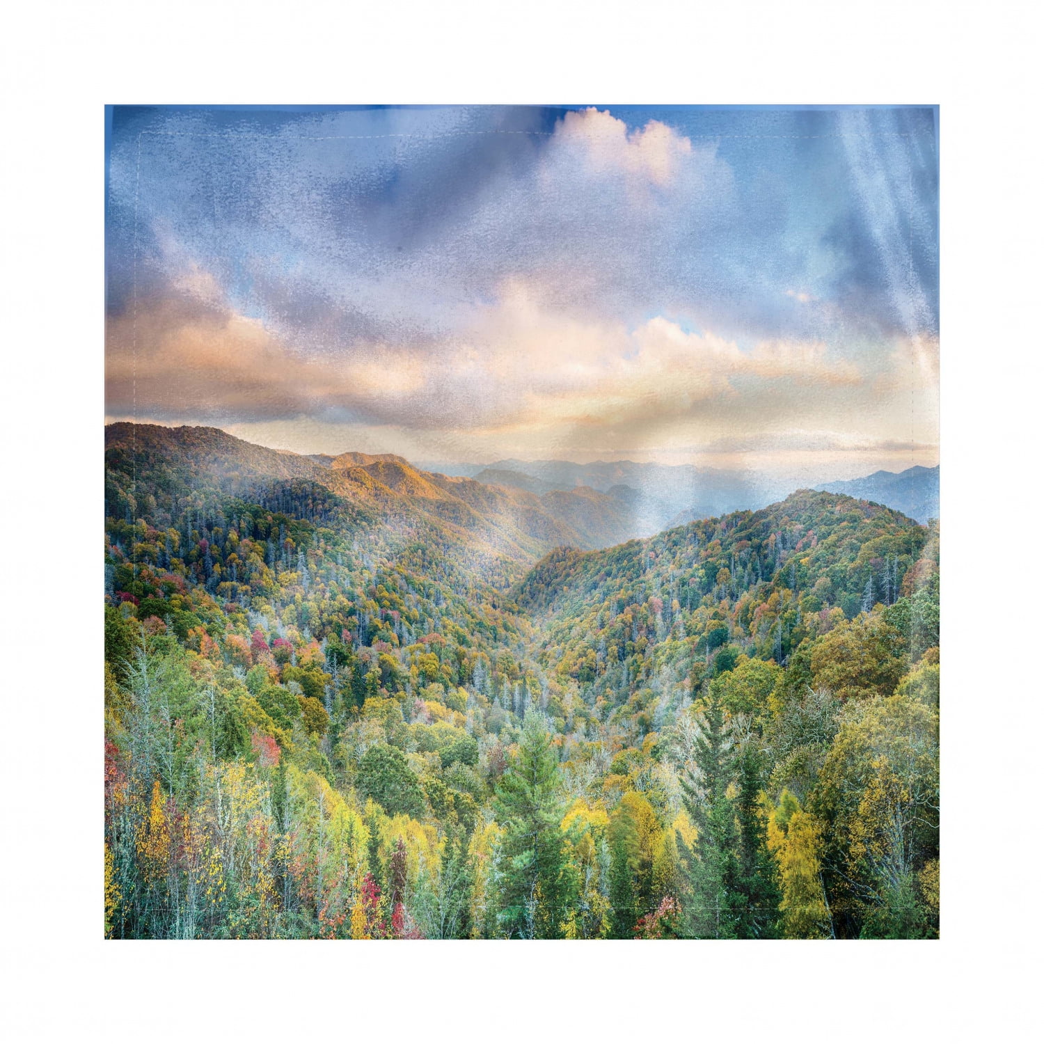 Appalachian Napkins Set Of 4 Autumn Outdoor Scene Photo From Smoky Mountains National Park Tennessee Silky Satin Fabric For Brunch Dinner Buffet Party By Ambesonne Walmart Com Walmart Com
