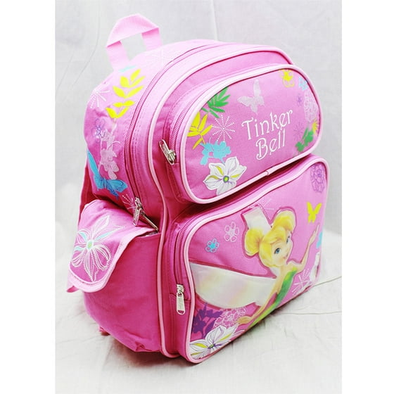 Disney Medium Backpack Tinkerbell Pink New School Bag Book Girls