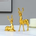 thumbnail image 2 of Gold Christmas Decorations - Resin Sitting Standing Deer Sculptures,Exceptional Reindeer Statues Add to Your Home Decor, 2 of 6