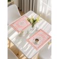 thumbnail image 5 of Pink Boho Placemats Set of 6, Vintage Abstract Tribal Decorative Oriental Placemats for Dining Table, Place Mats for Kitchen Tabletop, Waterproof Wipeable Dining Table Mats Set, 5 of 9