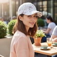 thumbnail image 2 of Hsqqdc Lace Rhinestone Baseball Cap, Bow-knot Butterfly Adjustable Sun Protection Hat, 2 of 6