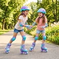 thumbnail image 2 of Babyjoy Patins Quads Réglables 4 Tailles avec Roues Lumineuses et Protection de Sécurité pour Débutants 1-4, 2 of 9