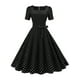 thumbnail image 4 of Vestido Delantero Con Lazo De Lunares, Vestido De Manga Corta Con Cuello Cuadrado Elegante Vintage, Ropa De Mujer, 4 of 4