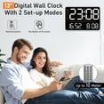 Romanda 15 Inch Large Digital Wall Clock for Living Room, LED Digital