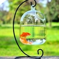 thumbnail image 7 of Piwvid Desk Glass Hanging Fish Bowl Tank with Stand Fish Homes Small Table Glass Fish Bowl Creative Vase Aquarium for Home Decoration with Black Stand, 7 of 7