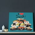 thumbnail image 3 of Gukieu I Love Sushi Print Canvas Decorative Hanging Painting, Waterproof Art Wall Decoration with Frame, Suitable for Living Room, Bedroom, 3 of 6