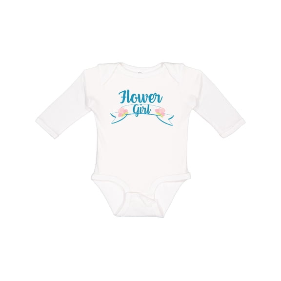 Inktastic Spring Wedding Flower Girl Banner Girls Long Sleeve Baby Bodysuit