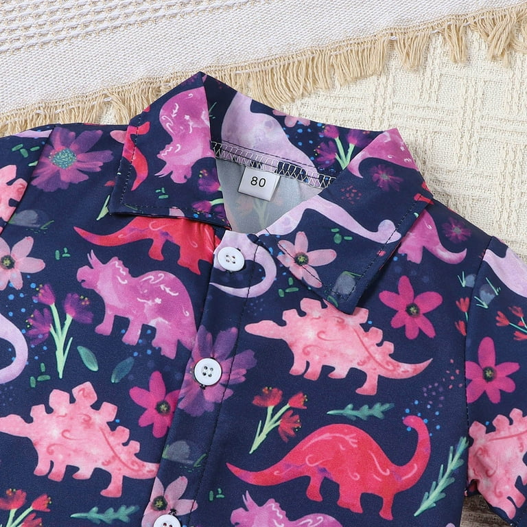 Baby Boy T Shirts Short Sleeve Fall Tops Cartoon Dinosaur