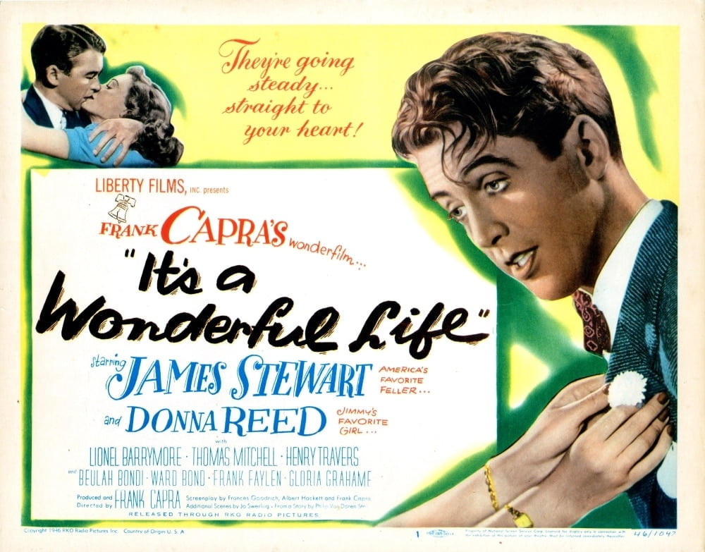 It/'s A Wonderful Life James Stewart Donna Reed 24x36 Movie Poster!