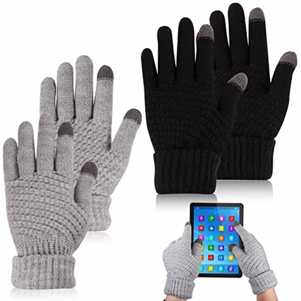 Qarigey 2a Of Touch Guantes Para Tablet Guantes De Pantalla Táctil Cómodos Y Transpirables Para Tablet guantes y mitones Negro+Gris