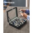 thumbnail image 2 of SONGMICS Caja de reloj con tapa de cristal y 10 compartimentos, 2 of 5
