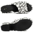 thumbnail image 5 of INSPIRE CHIC Women's Platform Slides Chunky Heel Sandals Black White 5.5, 5 of 5