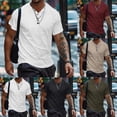 thumbnail image 5 of Men T Shirt Casual Top Solid Button Short Sleeve Tee Summer Streetwear Pullover, 5 of 11
