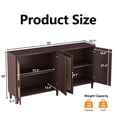 thumbnail image 4 of MDQMD Modern 70'' Farmhouse Brown Rattan Sideboard with 4 Doors,Accent Cabinet with Adjustable Shelves,Rattan Buffet Cabinet for Living Room, 4 of 8