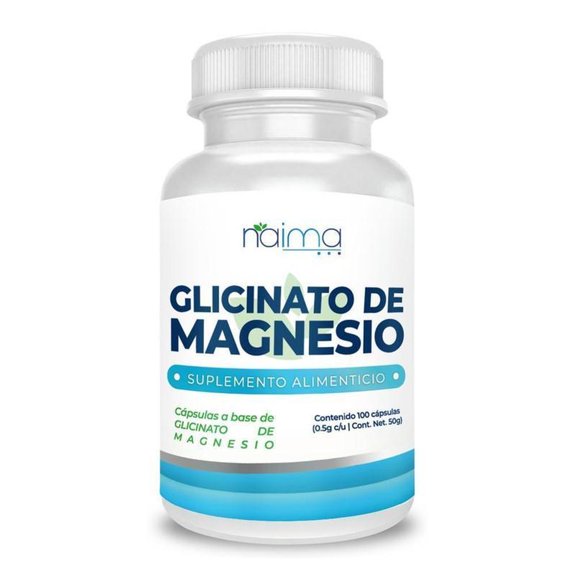 Suplemento Alimenticio Glicinato Magnesio 100 Cápsulas 500 Naima Lab Glicinato