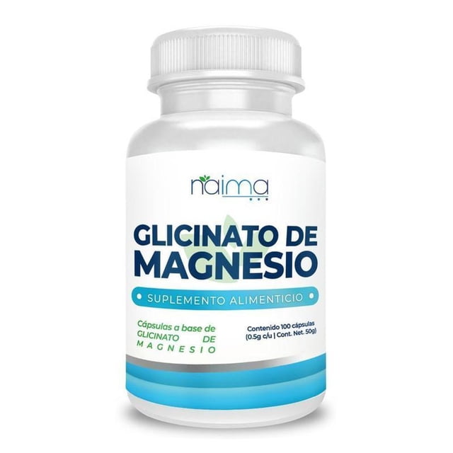 Suplemento Alimenticio Glicinato Magnesio 100 Cápsulas 500 Naima Lab Glicinato