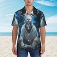 thumbnail image 2 of Rateoe Forest Meditating Goat Pattern Men’s Hawaiian Shirt – Short Sleeve Button-Down Tropical Beach Shirt, Lightweight & Breathable Casual Aloha Shirt with Pocket,Large, 2 of 7