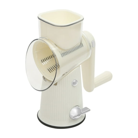 5-in-1 Manual Vegetable Cutter - White Multi-Blade Slicer & Shredder with Suction Base