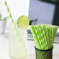 thumbnail image 3 of 100Pcs Biodegradable Paper Straws Colorful Striped Print Food-Grade Safe Drinking Straws Party Supplies, 3 of 8