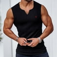thumbnail image 3 of Summer New Gym Sports Fitness Men Vest Classic V-Neck Vertical Stripe High Stretch Sleeveless T-Shirt Running Training Clothing, 3 of 6