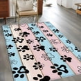 thumbnail image 3 of 3'x5' Area Rugs, Pink Blue Paw Print Indoor Outdoor Area Rug for Living Room Bedroom, Vintage Farmhouse Rustic Wooden Grain Washable Bathroom Rugs Kitchen Floor Carpet Mats Home Decor Aesthetic, 3 of 8
