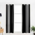thumbnail image 5 of Hokiten Black Striped Blackout Curtains | Light Blocking Print Window Curtains, Farmhouse Black White Stripes Thermal Insulated Window Drapes for Living Room Kitchen Cafe (2 Panels, 104"W x 90"L), 5 of 7