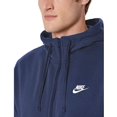 thumbnail image 5 of Nike Sportswear Club Fleece Full-Zip Hoodie Midnight Navy/White BV2645-410 Men's Size M Standard Fit, 5 of 13