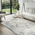 thumbnail image 3 of Grey Oriental Area Rugs for Living Room Washable Rugs Boho Moroccan Area Rug Soft Neutral Geometric Bohemian Carpet Distressed Indoor Rug for Bedroom Dining Room Office Foldable Nonslip Rug, 3 of 9