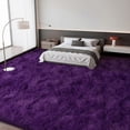 thumbnail image 6 of Janvonne Fluffy Area Rugs for Living Room,Soft Shaggy Grape Purple Carpets for Bedroom, Home Decor Aesthetic,Tie-Dye Black Gray，10x14ft, 6 of 8