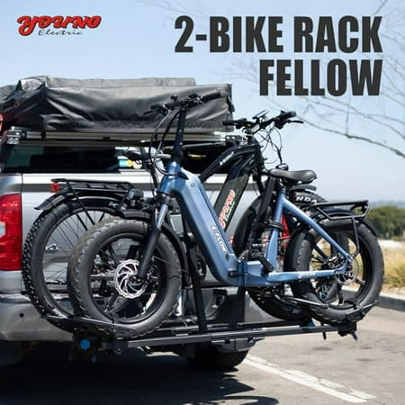 Young Electric 200 lbs Hitch Bike Rack Fellow, 2-Ebike Rack for Cars Trucks SUVs Minivans, Wobble Free Folding Ebike Carrier Fit up to 5 Inches Fat Tire, 2 inch Receiver