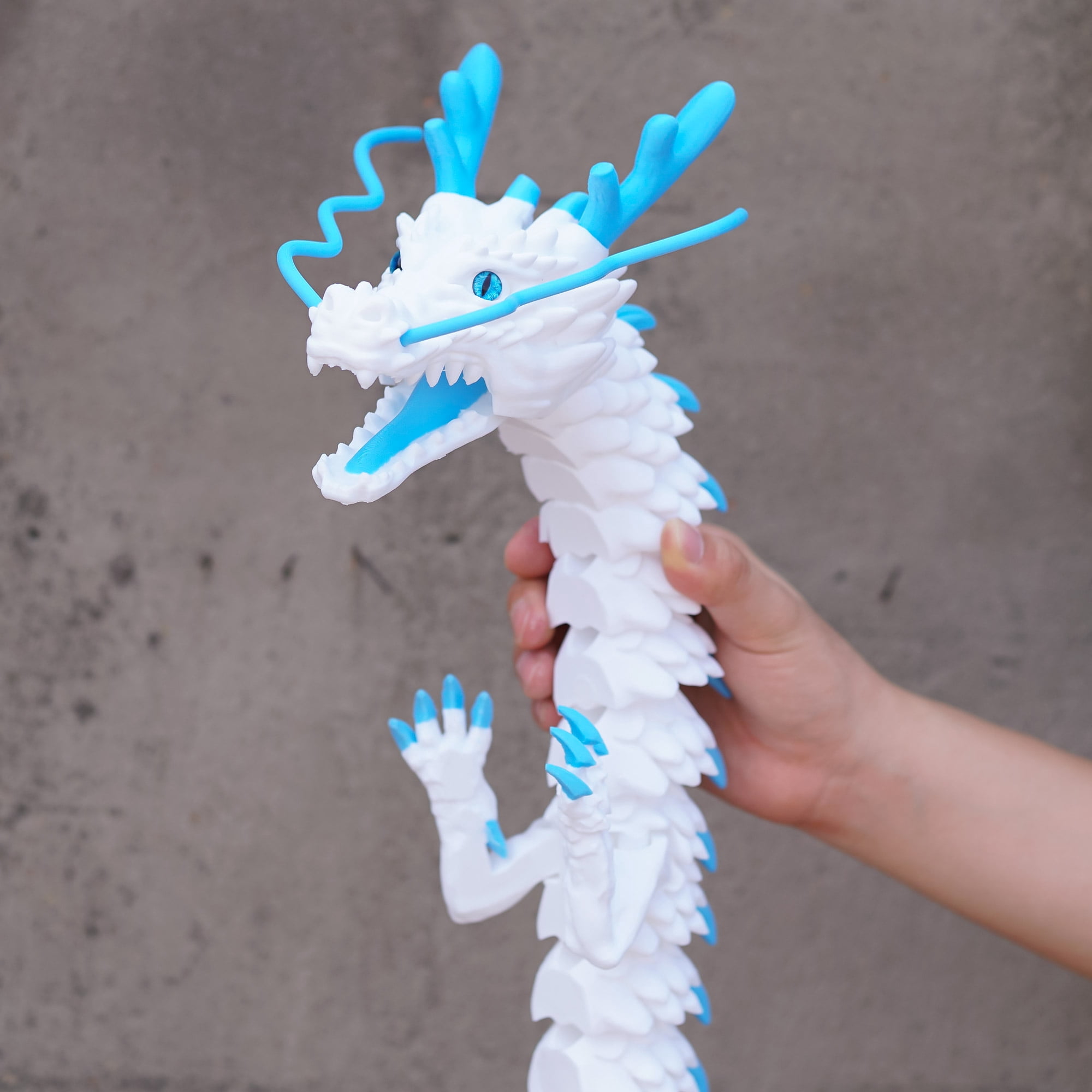 47.5inch 3D Printed dragon,Flexible Joint Animal lacertid Figurines,Realistic Eyes, Home Office Decor,Fidget Toy for Adults Teens Boy Festival Gifts