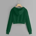 thumbnail image 4 of VISALY Hoodies Pullover Drawstring Sweatshirt Women's Fashionable and Casual Solid Color Pocket Short Long Sleeved Sweatshirt Casual Sweaters Running Sweatshirts Pullover Sweatshirt Green 3Xl, 4 of 4