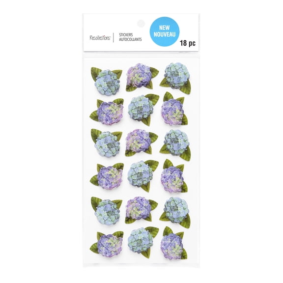 12 Pack: Hydrangea Dimensional Stickers by Recollections