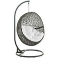thumbnail image 2 of Modway Hide Steel Rattan Outdoor Patio Swing Chair with Stand in Gray/White, 2 of 7