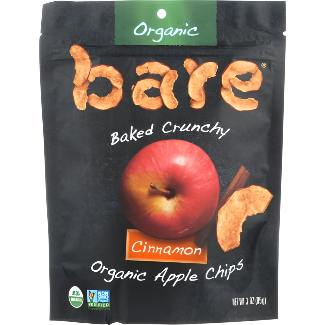 Bare Food Organic Cinnamon Apple Chips, 3 Oz, Pack Of 12