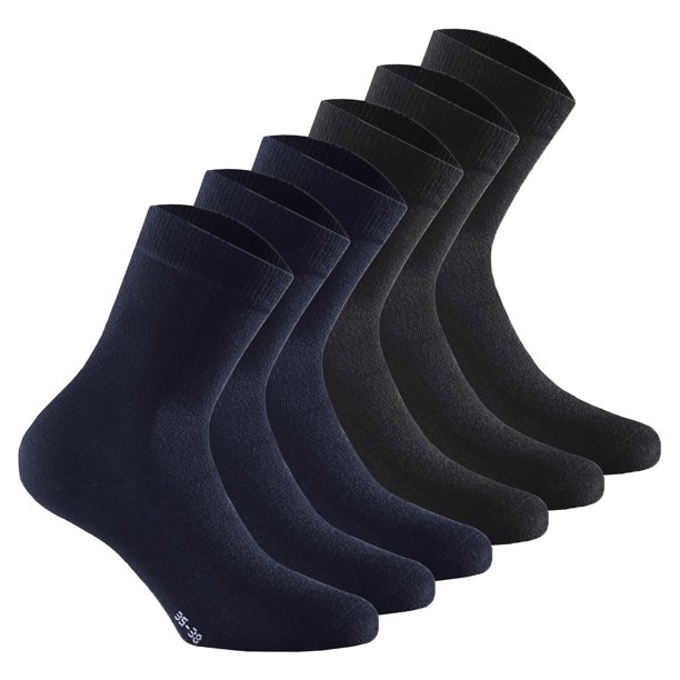 Rohner Basic Calcetines unisex, paquete de 6 - Soft Touch, calcetines cortos, mezcla de viscosa Negro/azul 39-42