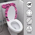 thumbnail image 3 of HELLHERO Heart-Shaped Leopard Print Pattern Round Toilet Lid Dust Cover 17"x21" Adjustable Easy to Install for Bathroom Home Comfort, 3 of 8