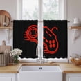 thumbnail image 2 of Red Game Controller Kitchen Curtains, Modern Art Gaming Handheld Black Light Filtering Window Curtain Panels, 2Pcs Rod Pocket Window Treatments Set for Study Room Bathroom Bedroom 52x54 Inches, 2 of 9