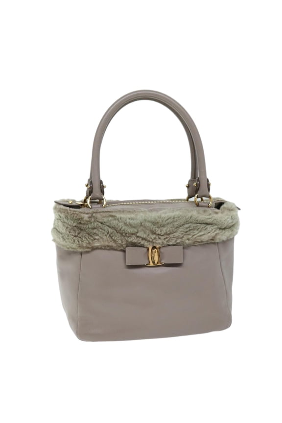 Pre-Owned Salvatore Ferragamo Vala Handbag Leather Pink Leather Handbag