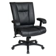 thumbnail image 4 of Work Smart Deluxe Mid Back Executive Deluxe Coated Tan Leather Chair with Pillow Top Seat and Back, 4 of 6