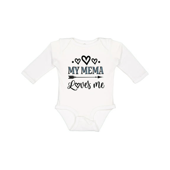 Inktastic My Mema Loves Me Girls Girls Long Sleeve Baby Bodysuit