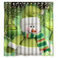 thumbnail image 1 of EREHome Christmas Bonhomme de Neige Rideau de Douche Tissu Polyester Salle de Bain Rideau Décoratif Taille 66x72 Pouces, 1 of 1