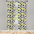 thumbnail image 3 of Ambesonne Tropical Curtains, Cats Pineapples Trees Art, Pair of 28"x84", Charcoal Grey Yellow, 3 of 5
