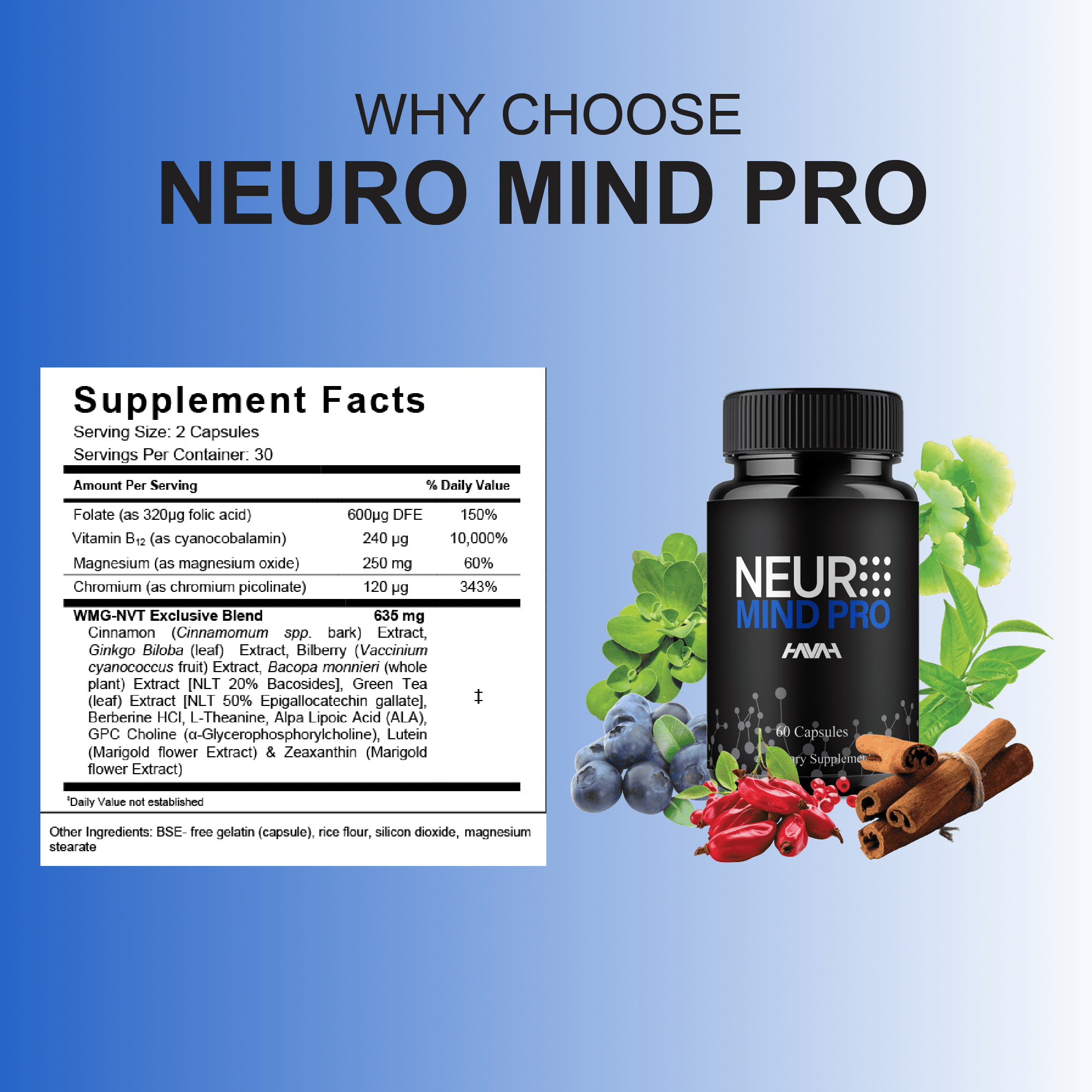 (3 Pack) Neuro Mind Pro Brain Pills, Neuro Mind Pro Capsules (180 Capsules)
