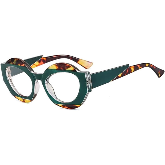 Retro Double Color Oval Sunglasses Women Clear Gradient Shades UV400 Men Punk Leopard Sun Glasses