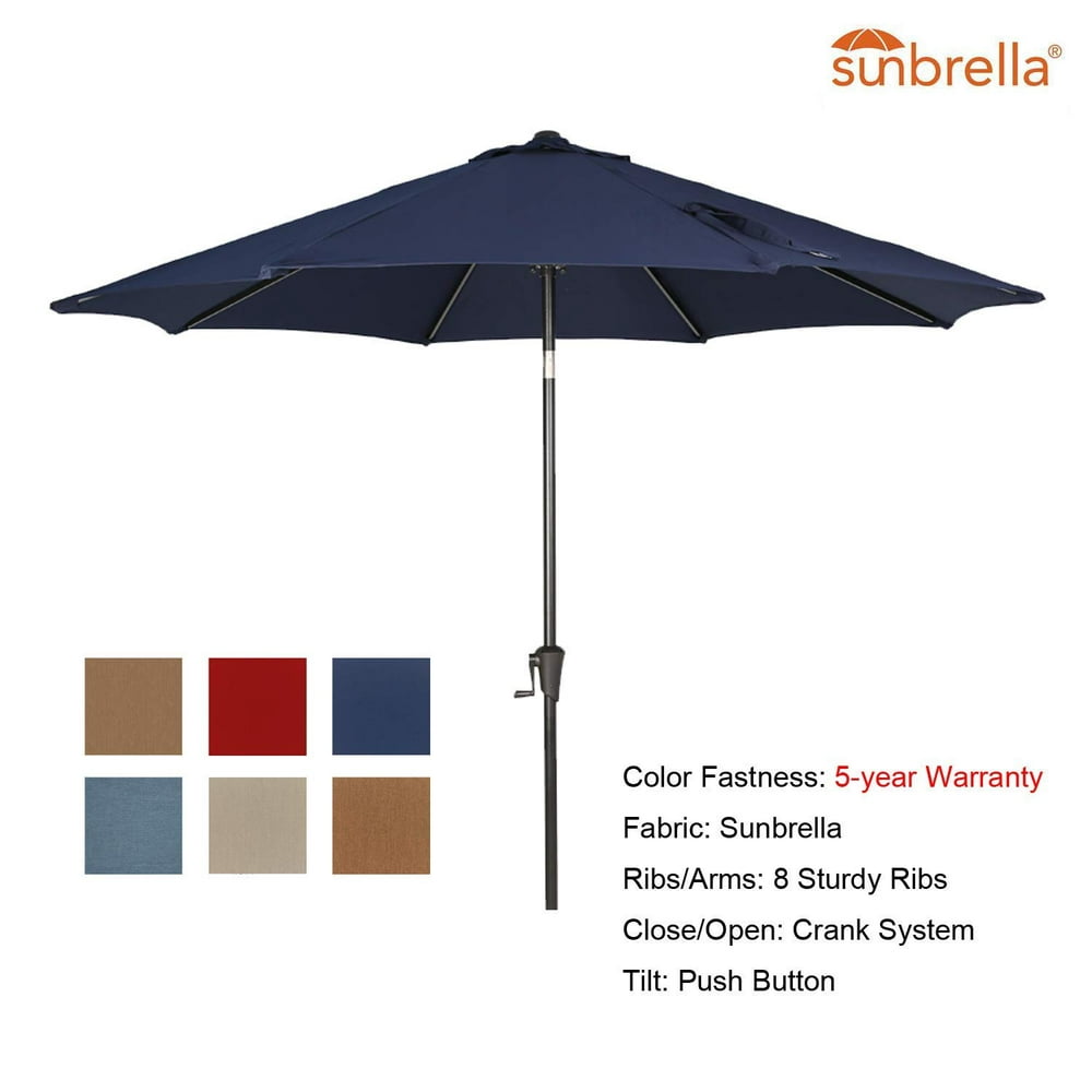 Ulax Furniture 9 Ft Outdoor Umbrella Patio Market Umbrella Aluminum