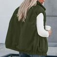 thumbnail image 5 of Diufon Fleece Vest Women Casual Sleeveless Lapel Collar Full Zip Jackets Fall Winter Warm Outerwear with Pockets, 5 of 8