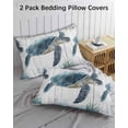 thumbnail image 3 of Sea Turtle Teal Blue Pillow Covers King Size 2 Pack, Summer Coastal Ocean Wood Grain Soft Bed Throw Pillowcases Breathable Cooling Long Lumbar Body Pillow Sham Cover for Bed Sofa 20''x36'', 3 of 7
