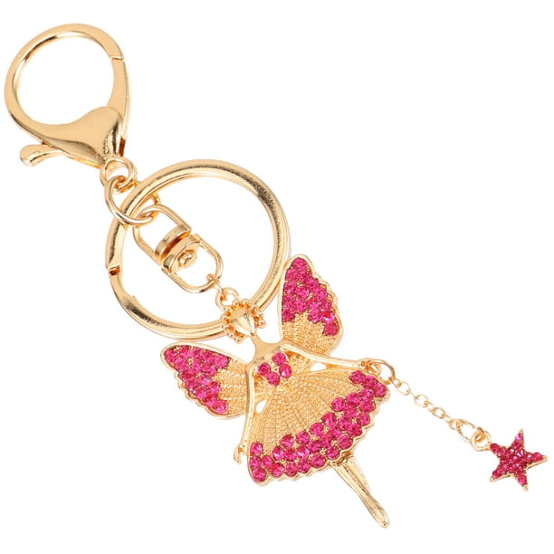 EeaseMX Llaveros creativos, regalos, llaveros colgantes para bolso de mujer, llavero de angelito, bailarina, colgante para bolso (rosa)